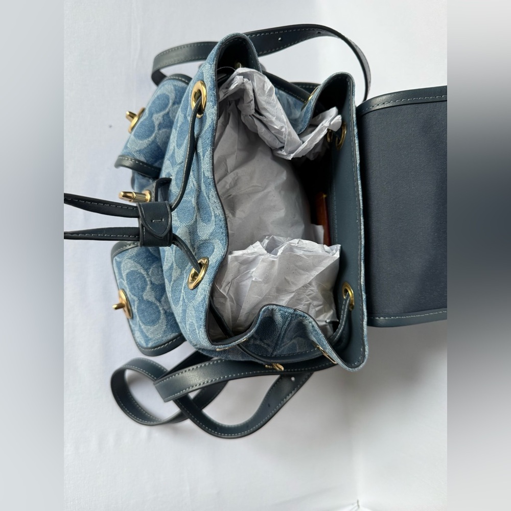 NWT Coach Hadley Backpack Signature blue Denim  /Gold hardware CDB95 - Picture 14 of 14